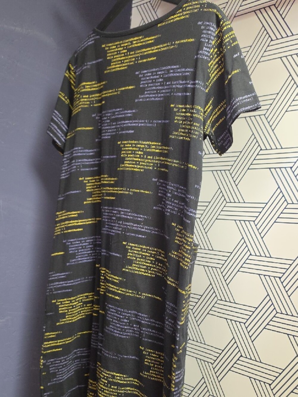 NWT Python Code Print Short Sleeve Tee Dress HTF - Picture 4 of 6